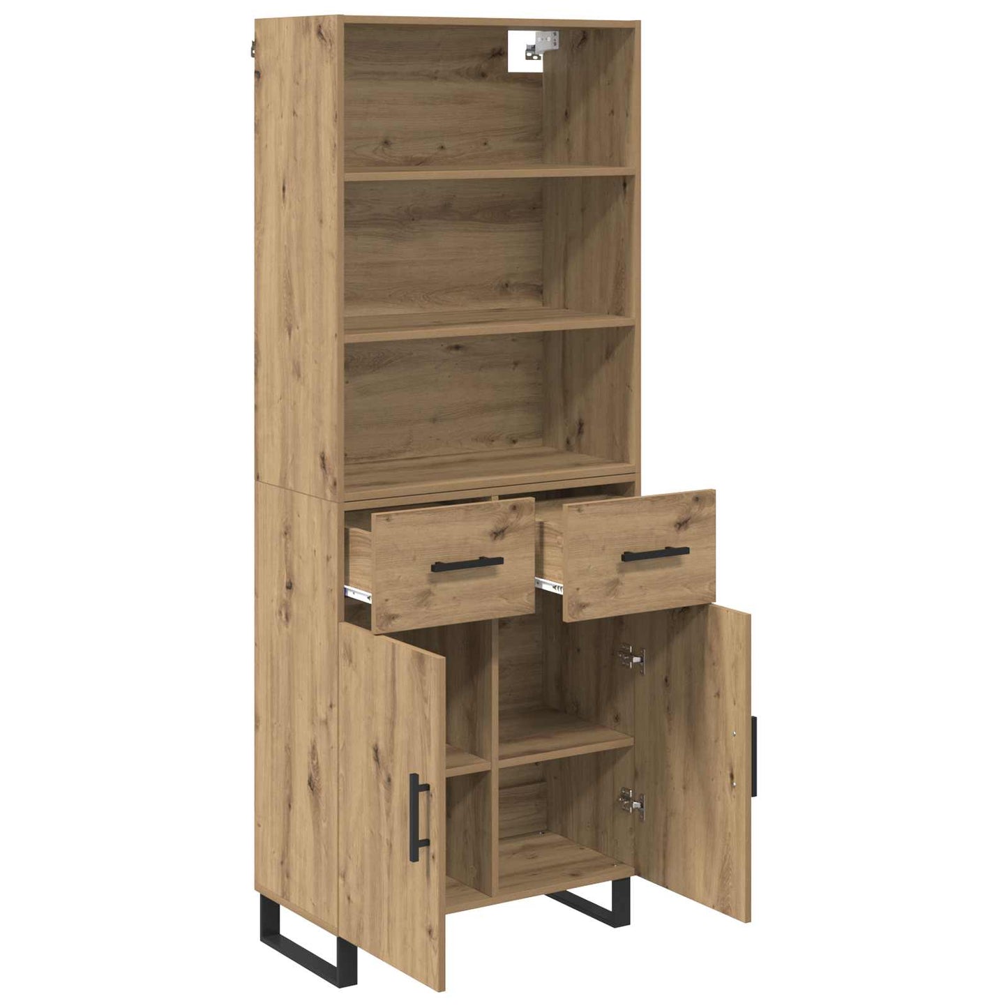 vidaXL Highboard with Drawer 2 pcs Artisan Oak Engineered Wood