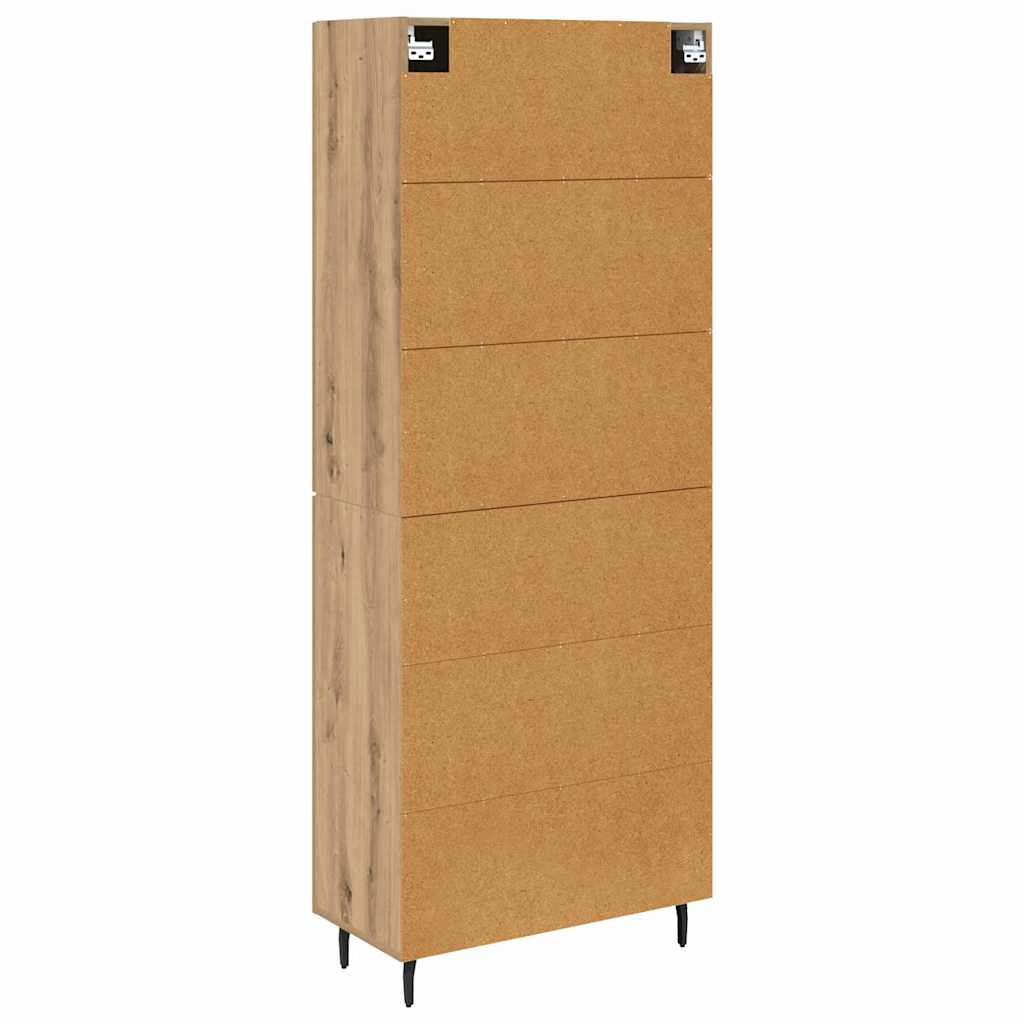 vidaXL Highboard 2 pcs Artisan Oak Engineered Wood and Glass