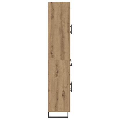 vidaXL Highboard 2 pcs Artisan Oak Engineered Wood and Glass