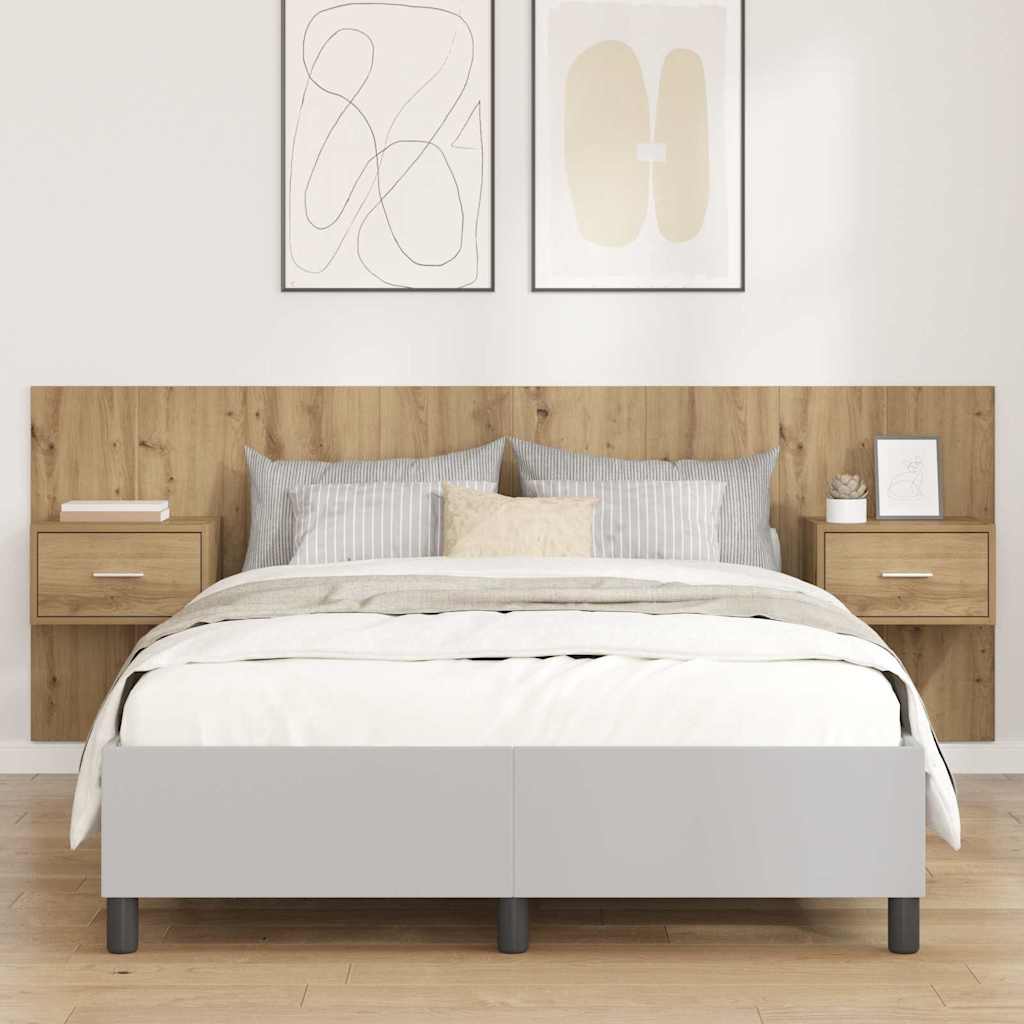 vidaXL Headboard With Cabinet 3 pcs Artisan Oak Engineered Wood