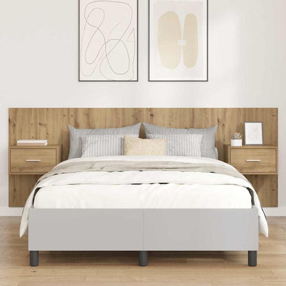vidaXL Headboard With Cabinet 3 pcs Artisan Oak Engineered Wood