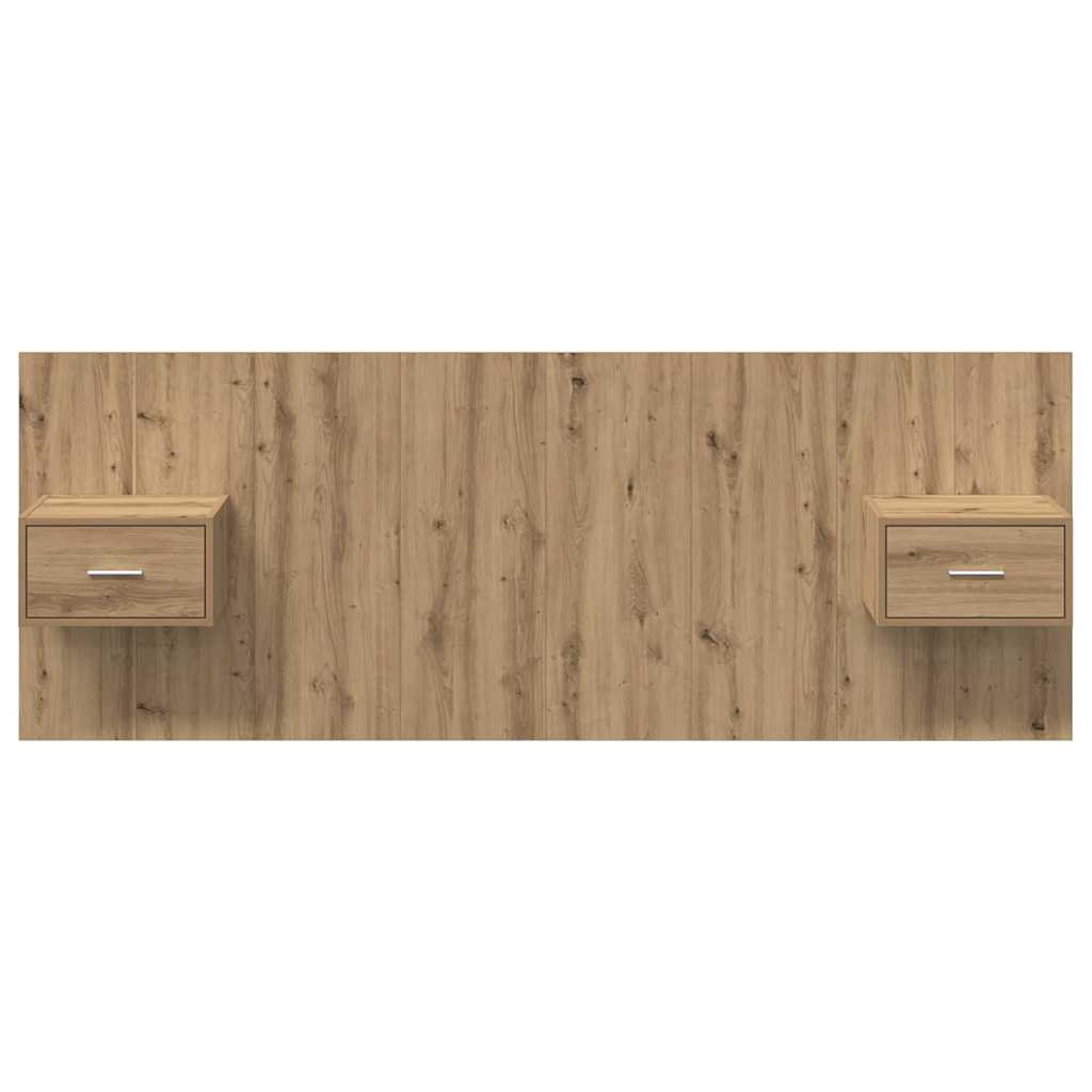 vidaXL Headboard With Cabinet 3 pcs Artisan Oak Engineered Wood