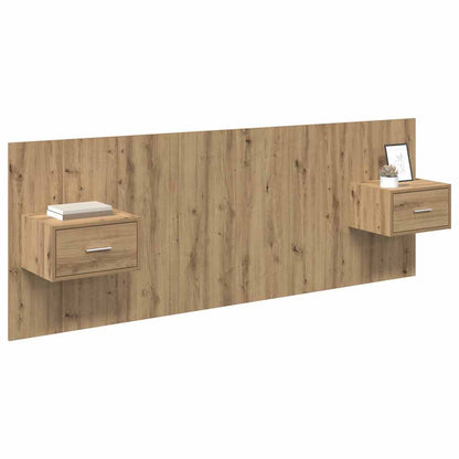 vidaXL Headboard With Cabinet 3 pcs Artisan Oak Engineered Wood