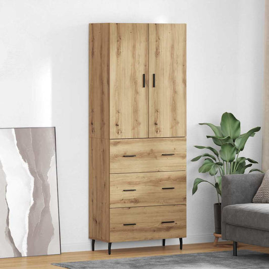 vidaXL Highboard 2 pcs Artisan Oak 69.5 x 34 x 180 cm Engineered Wood