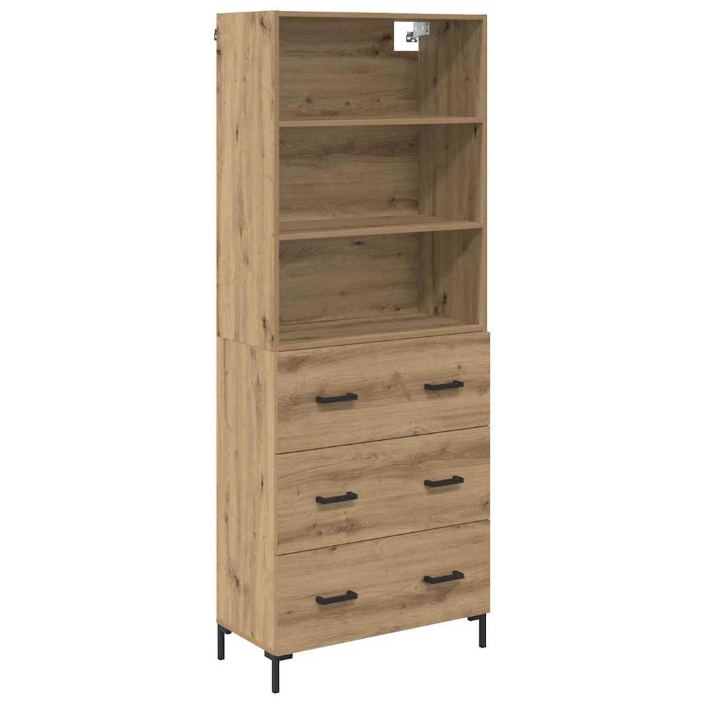 vidaXL Highboard Artisan Oak 69.5 x 34 x 180 cm Engineered Wood