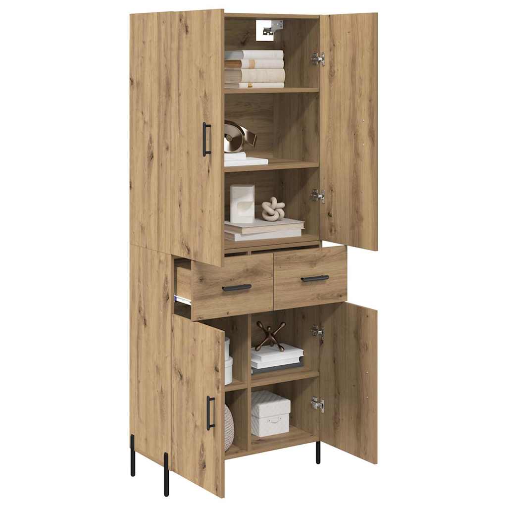 vidaXL Highboard Artisan Oak 69.5 x 34 x 180 cm Engineered Wood