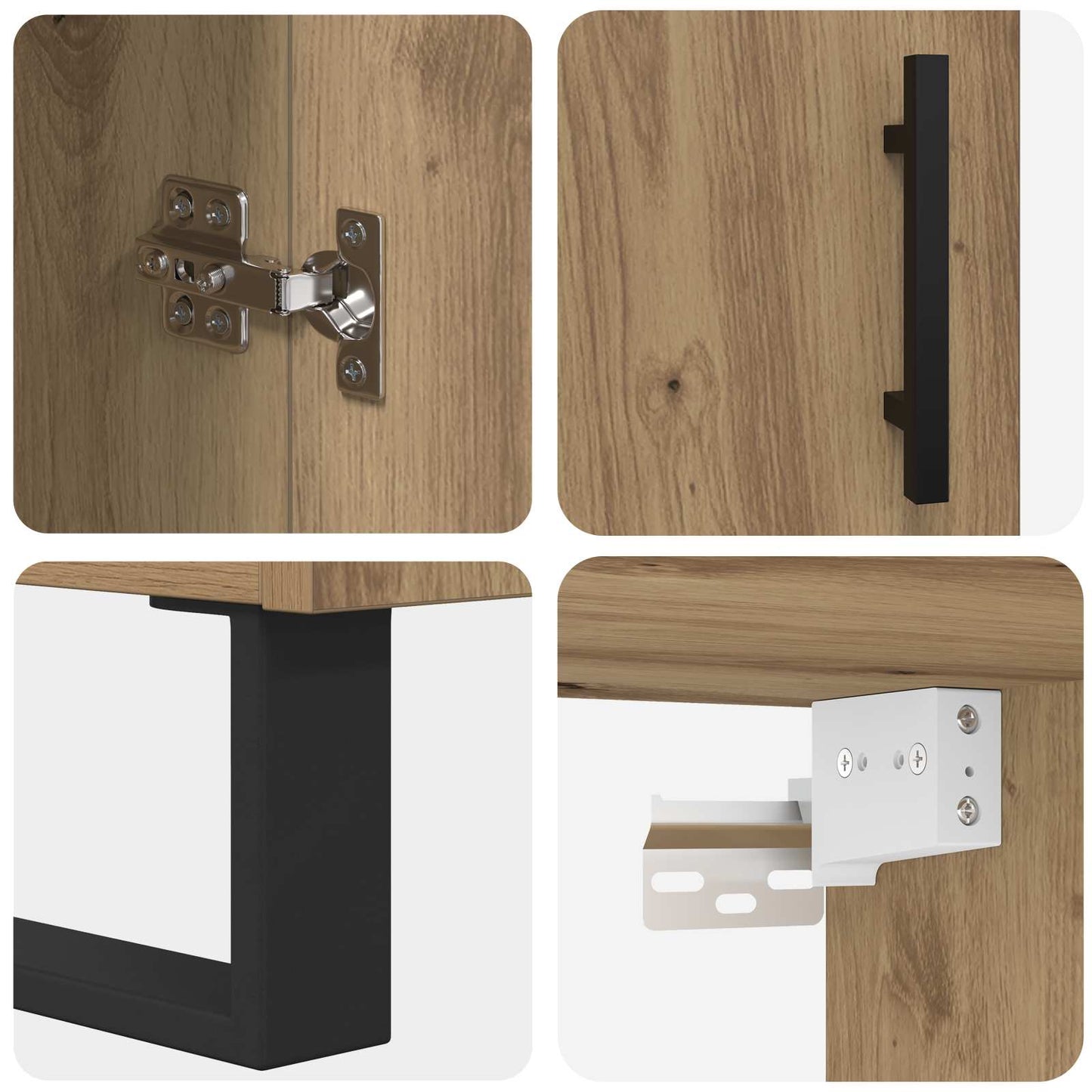 vidaXL Highboard 2 pcs Artisan Oak Engineered Wood