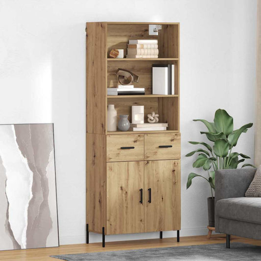 vidaXL Highboard Artisan Oak 69.5 x 32.5 x 180 cm Engineered Wood