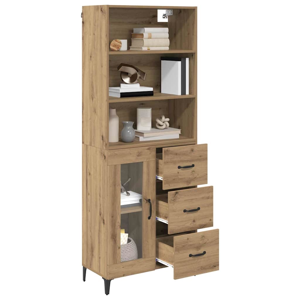vidaXL Highboard Artisan Oak 69.5 x 34 x 180 cm Engineered Wood