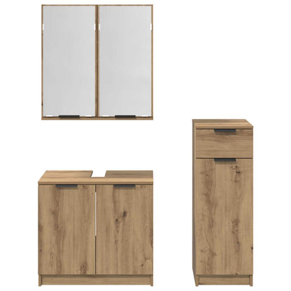 vidaXL Bathroom Furniture Set 3 pcs Artisan Oak Engineered Wood