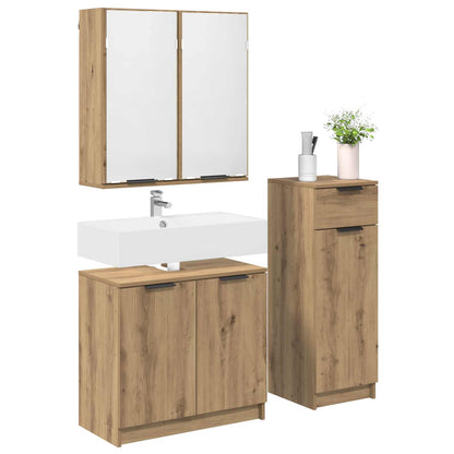 vidaXL Bathroom Furniture Set 3 pcs Artisan Oak Engineered Wood