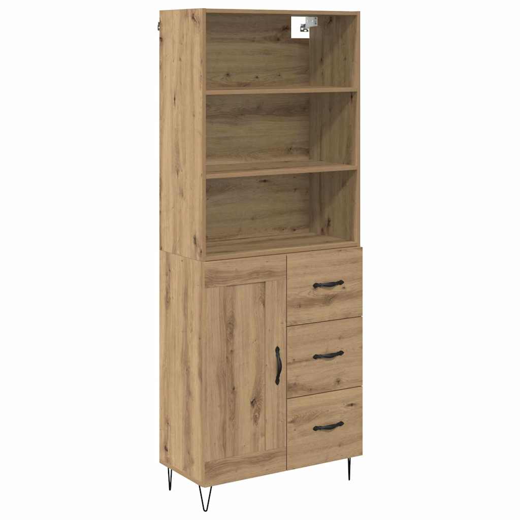 vidaXL Highboard with Drawer 2 pcs Artisan Oak Engineered Wood