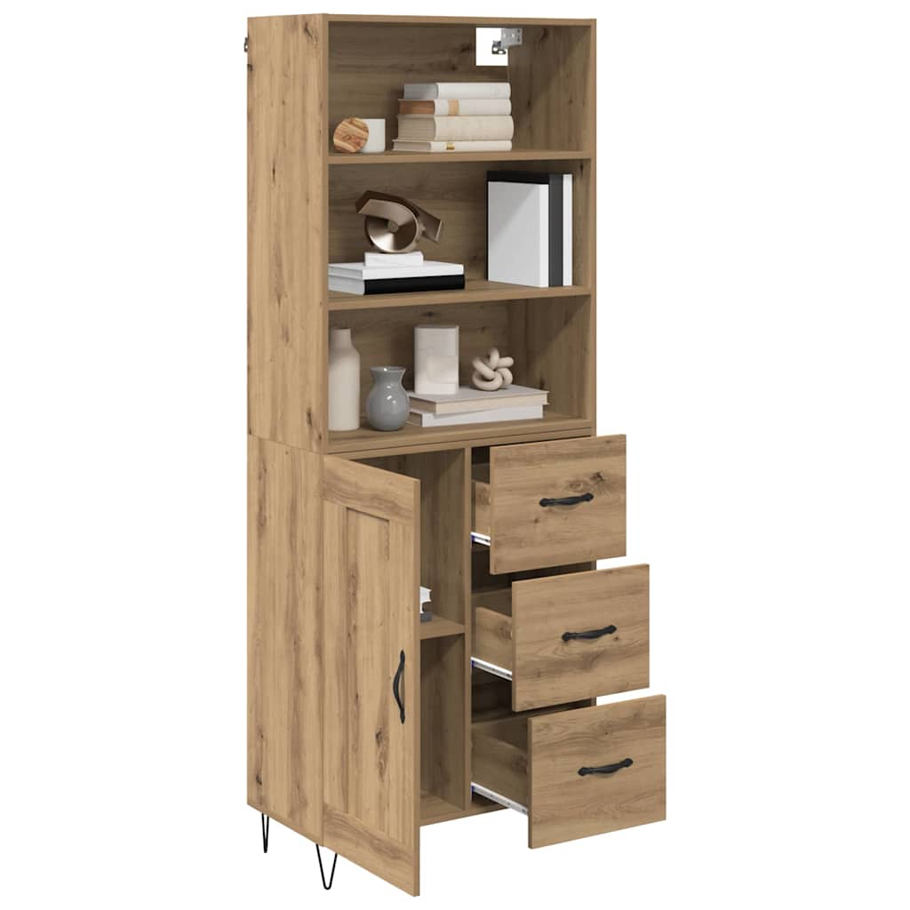 vidaXL Highboard with Drawer 2 pcs Artisan Oak Engineered Wood