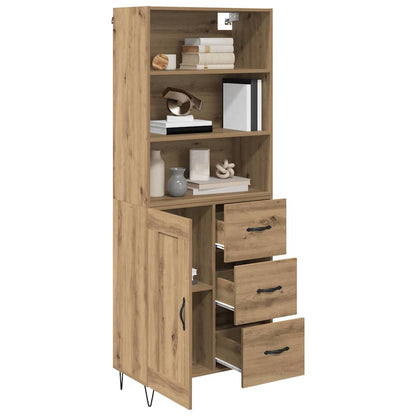 vidaXL Highboard with Drawer 2 pcs Artisan Oak Engineered Wood