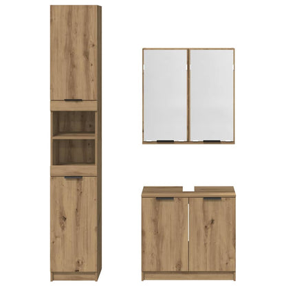 vidaXL Bathroom Cabinet Set 3 pcs Artisan Oak Engineered Wood