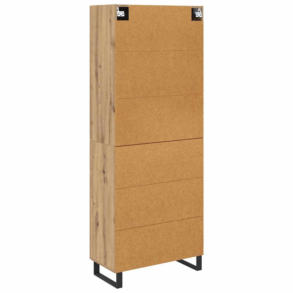 vidaXL Highboard Artisan Oak 69.5 x 34 x 180 cm Engineered Wood