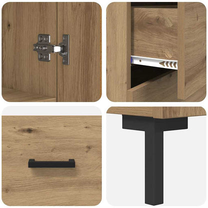 vidaXL Highboard with Drawer 2 pcs Artisan Oak Engineered Wood
