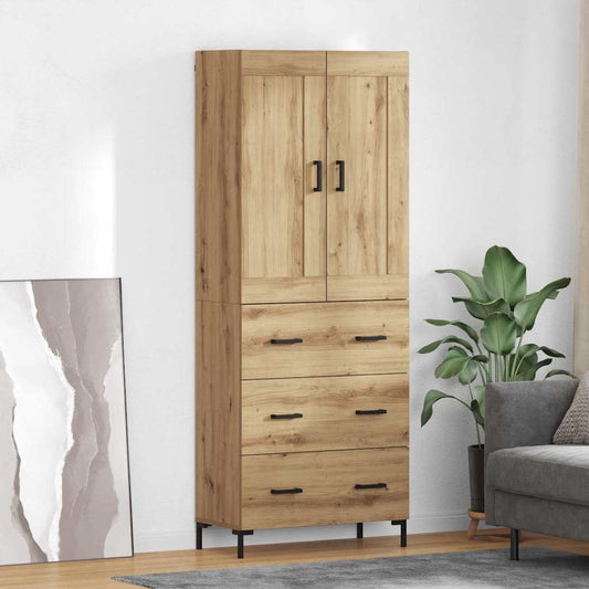 vidaXL Highboard 2 pcs Artisan Oak 69.5 x 34 x 180 cm Engineered Wood