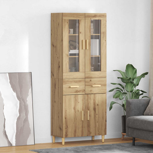 vidaXL Highboard Artisan Oak 69.5 x 34 x 180 cm Engineered Wood