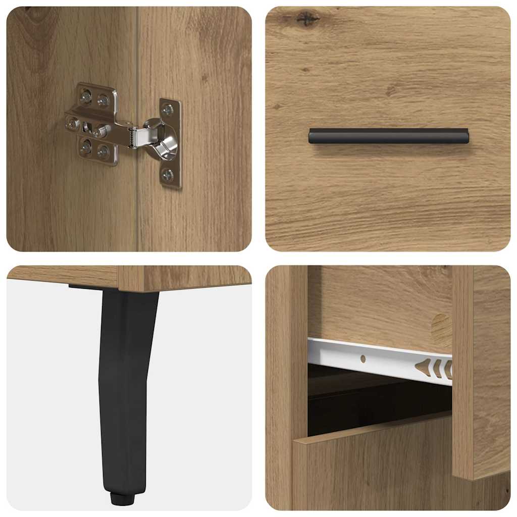 vidaXL Highboard with Drawer Artisan Oak 69.5 x 34 x 180 cm