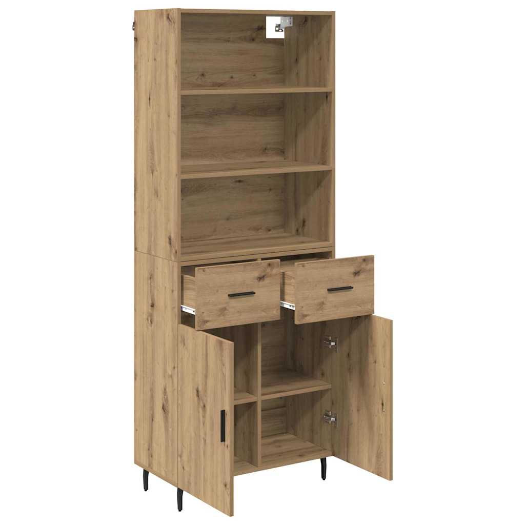 vidaXL Highboard with Drawer Artisan Oak 69.5 x 34 x 180 cm