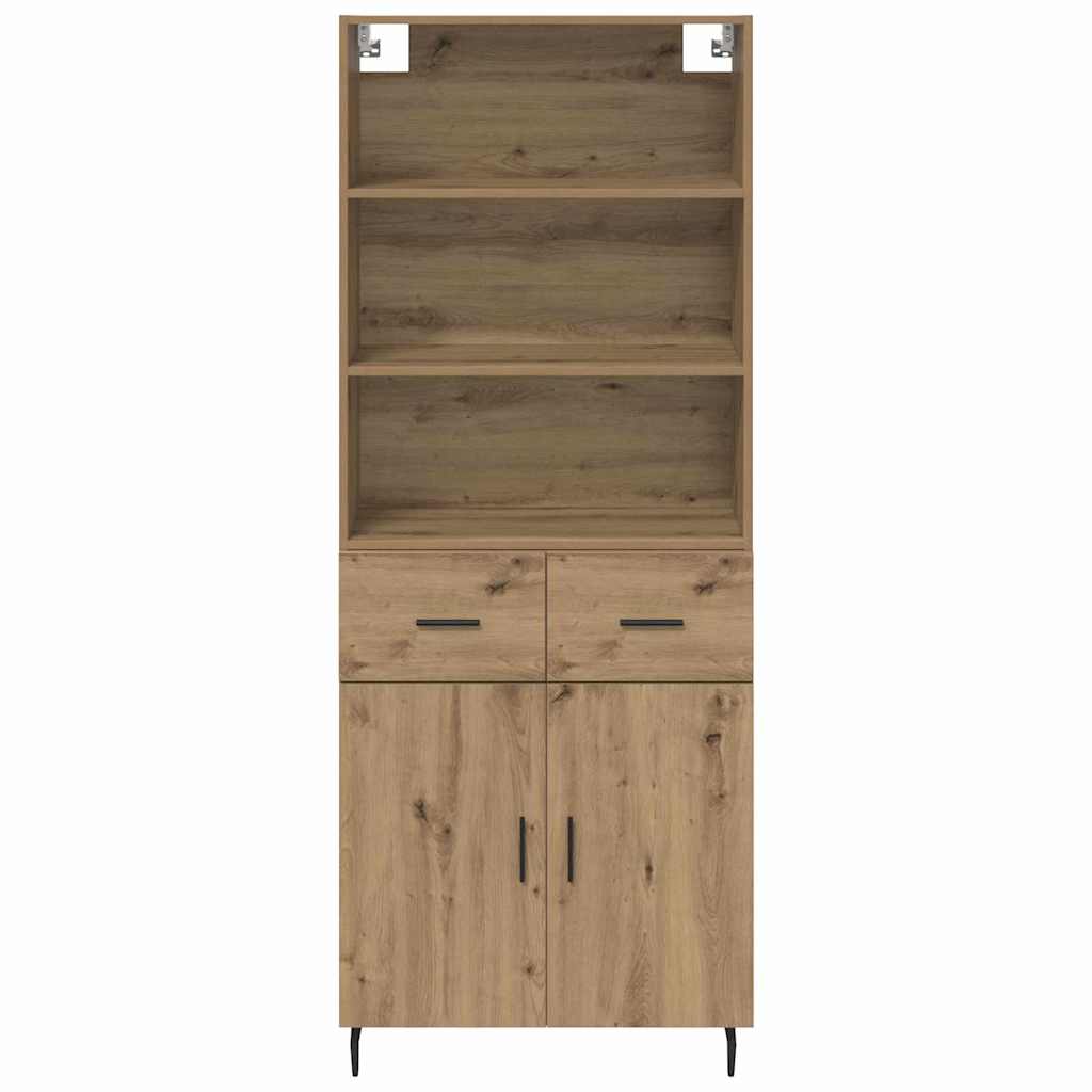 vidaXL Highboard with Drawer Artisan Oak 69.5 x 34 x 180 cm