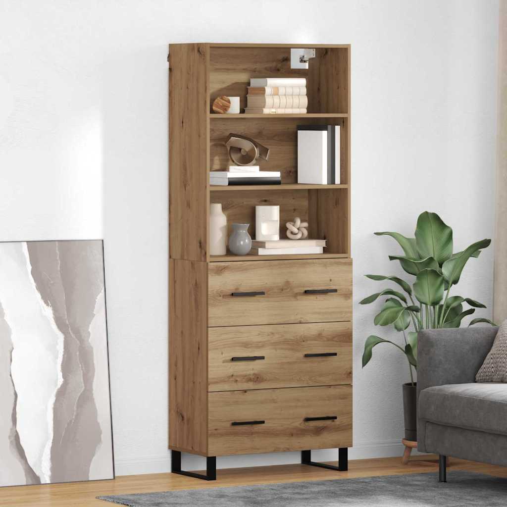 vidaXL Highboard with Drawer 2 pcs Artisan Oak Engineered Wood