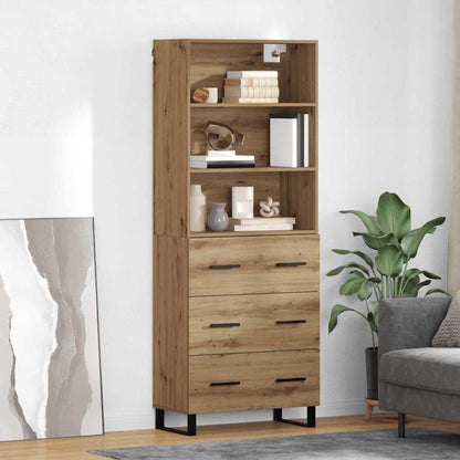 vidaXL Highboard with Drawer 2 pcs Artisan Oak Engineered Wood