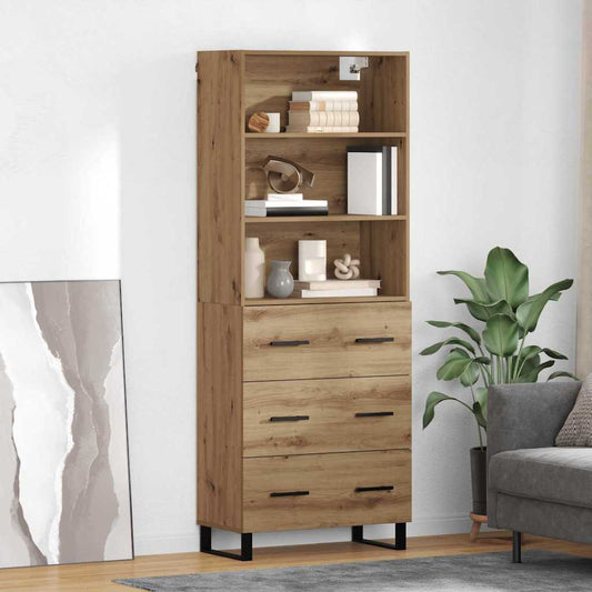 vidaXL Highboard with Drawer 2 pcs Artisan Oak Engineered Wood