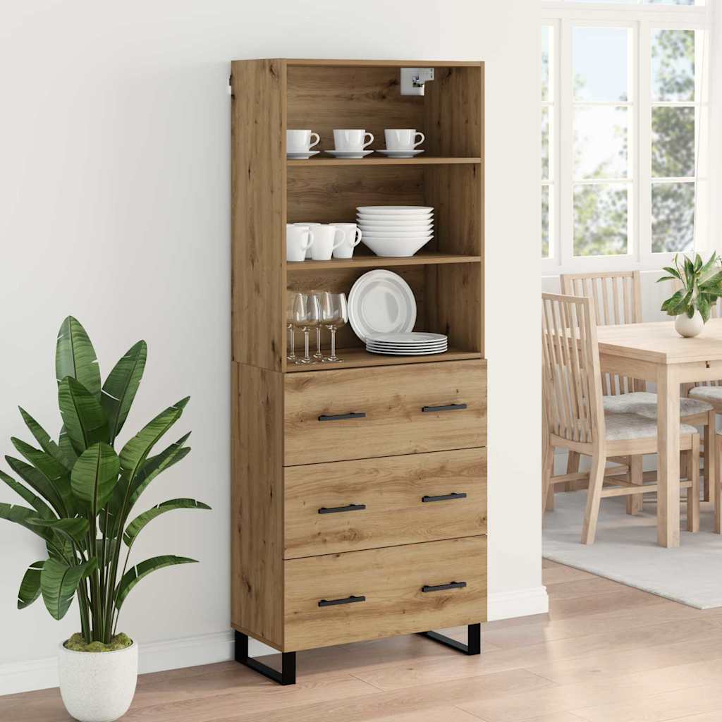 vidaXL Highboard with Drawer 2 pcs Artisan Oak Engineered Wood