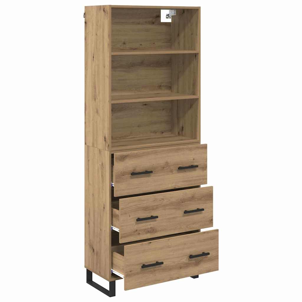 vidaXL Highboard with Drawer 2 pcs Artisan Oak Engineered Wood