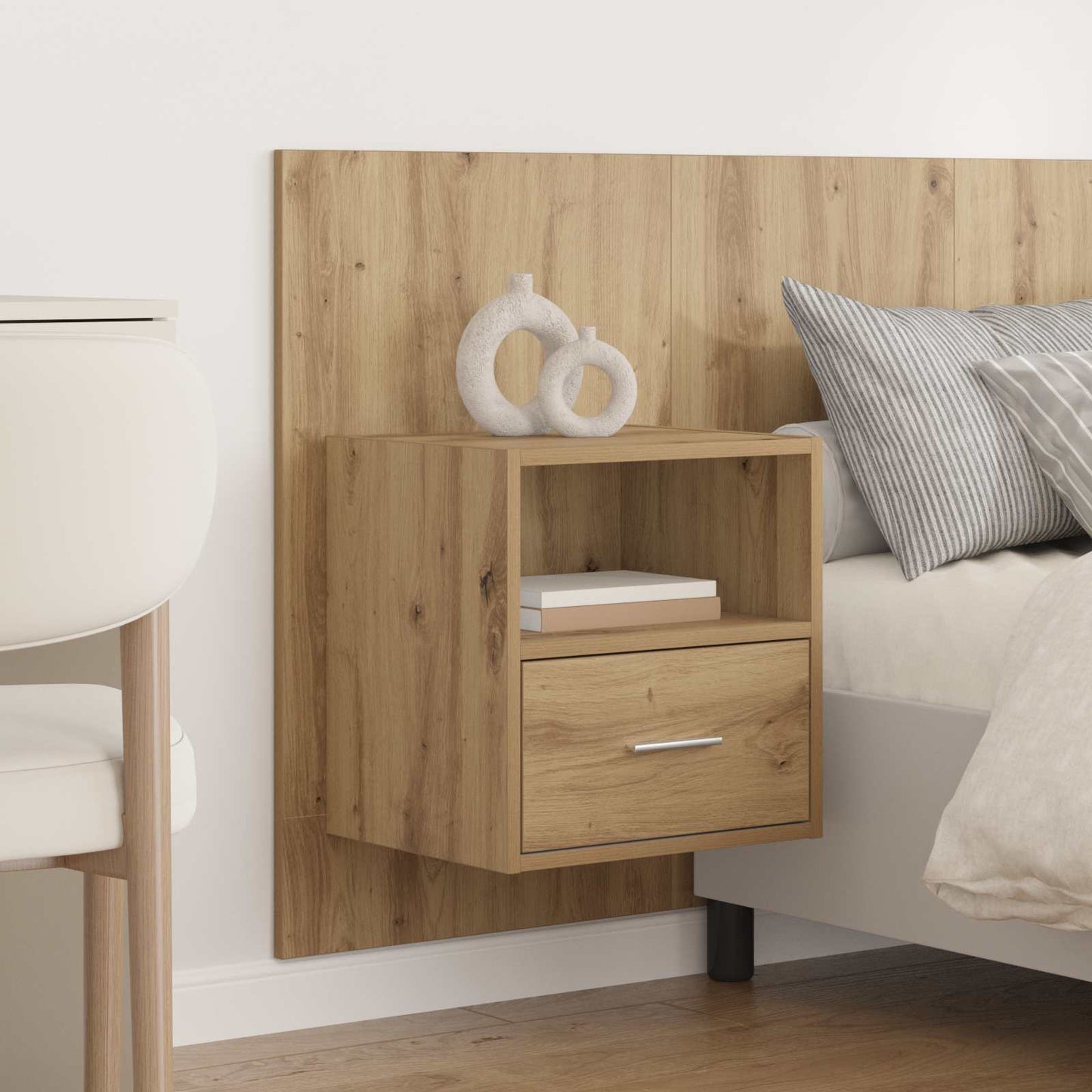 vidaXL Headboard With Cabinet 3 pcs Artisan Oak Engineered Wood