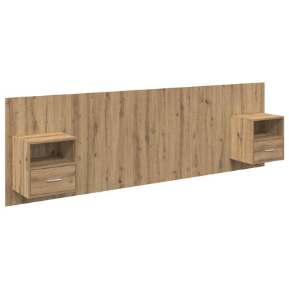 vidaXL Headboard With Cabinet 3 pcs Artisan Oak Engineered Wood