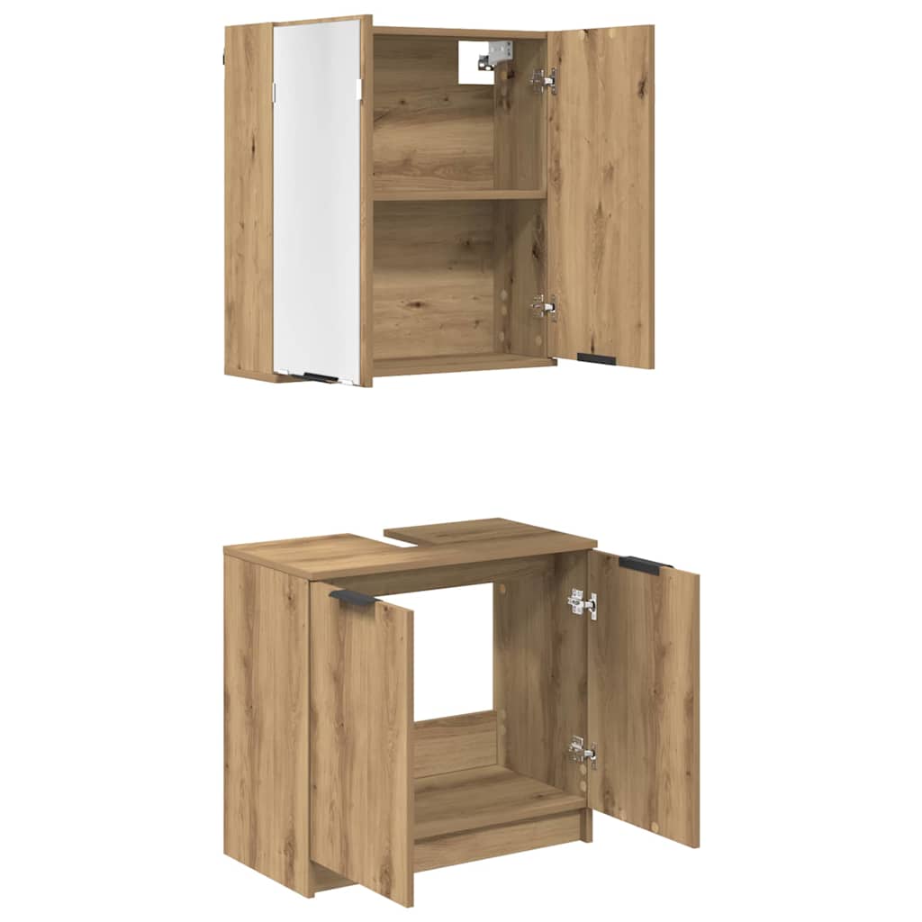 vidaXL Bathroom Cabinet Set 2 pcs Artisan Oak Engineered Wood