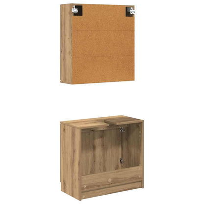 vidaXL Bathroom Cabinet Set 2 pcs Artisan Oak Engineered Wood