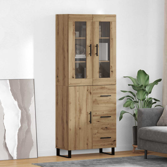 vidaXL Highboard with Drawer 2 pcs Artisan Oak Engineered Wood