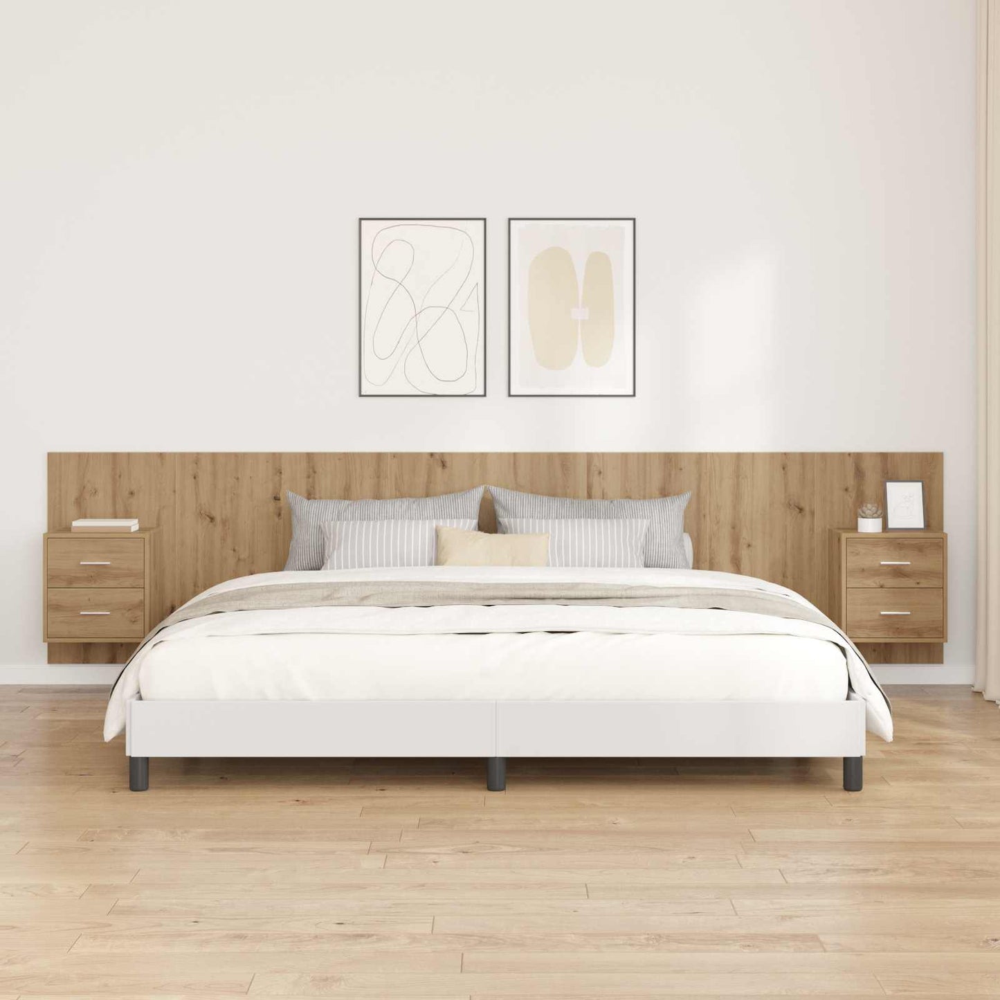 vidaXL Headboard With Cabinet 3 pcs Artisan Oak Engineered Wood