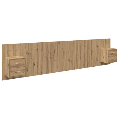 vidaXL Headboard With Cabinet 3 pcs Artisan Oak Engineered Wood