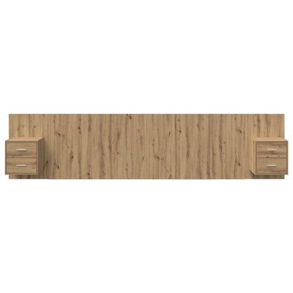 vidaXL Headboard With Cabinet 3 pcs Artisan Oak Engineered Wood