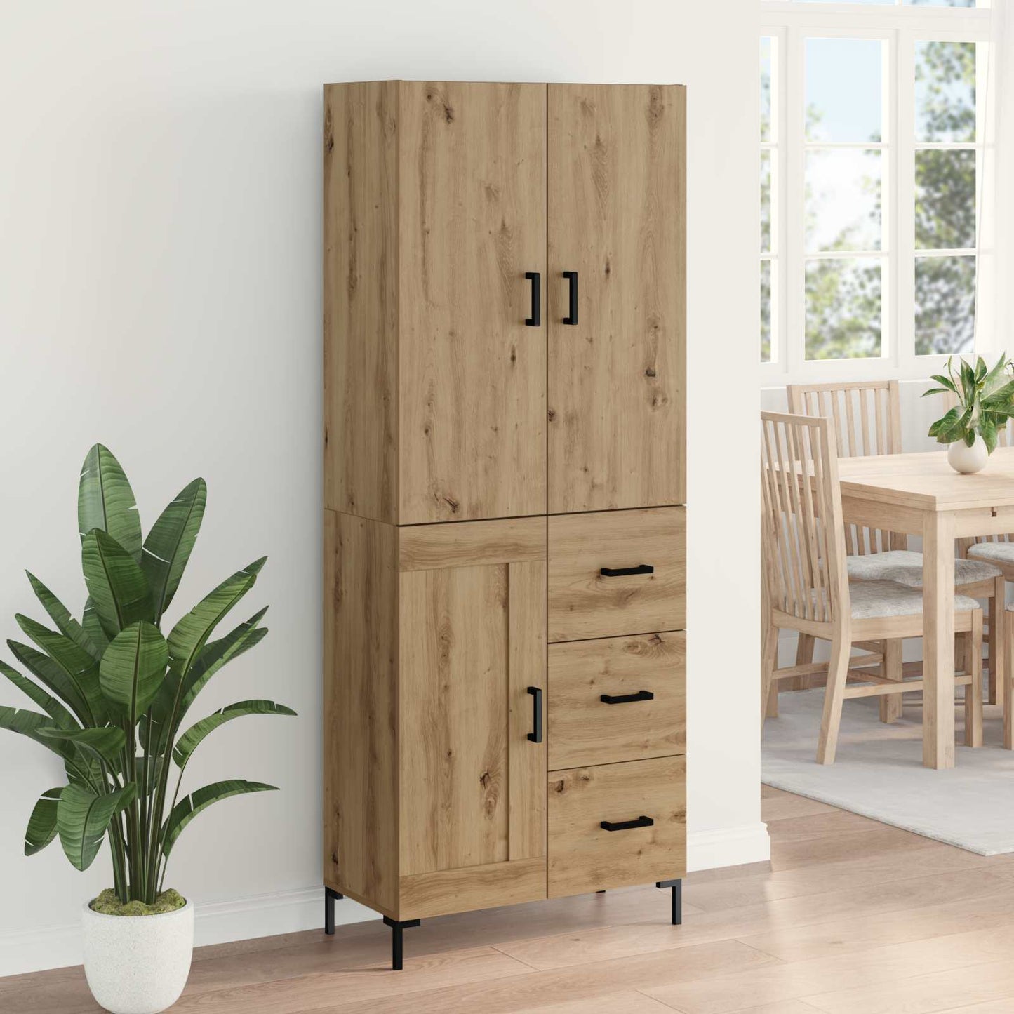 vidaXL Highboard Artisan Oak 69.5 x 34 x 180 cm Engineered Wood