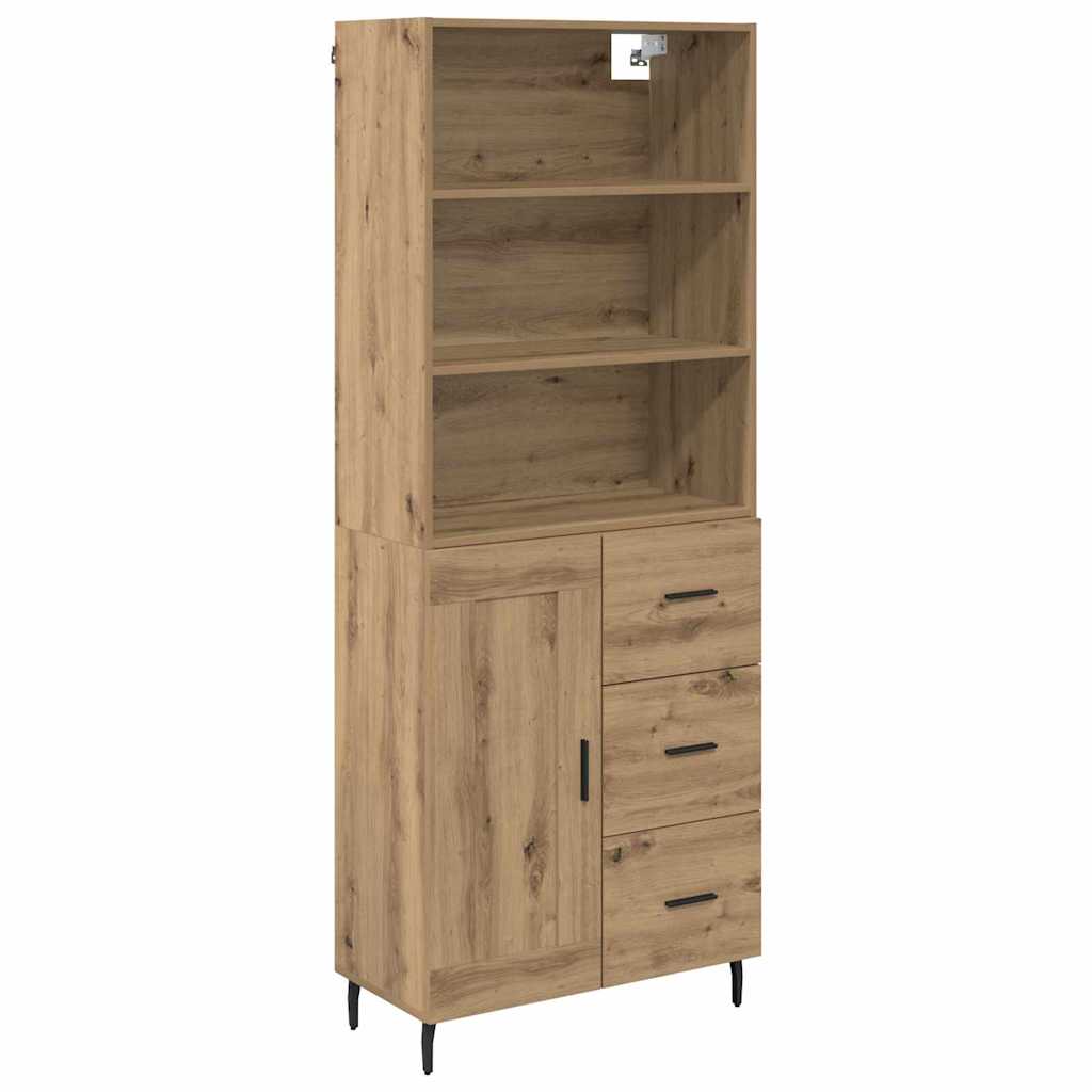 vidaXL Highboard with Drawer Artisan Oak 69.5 x 34 x 180 cm