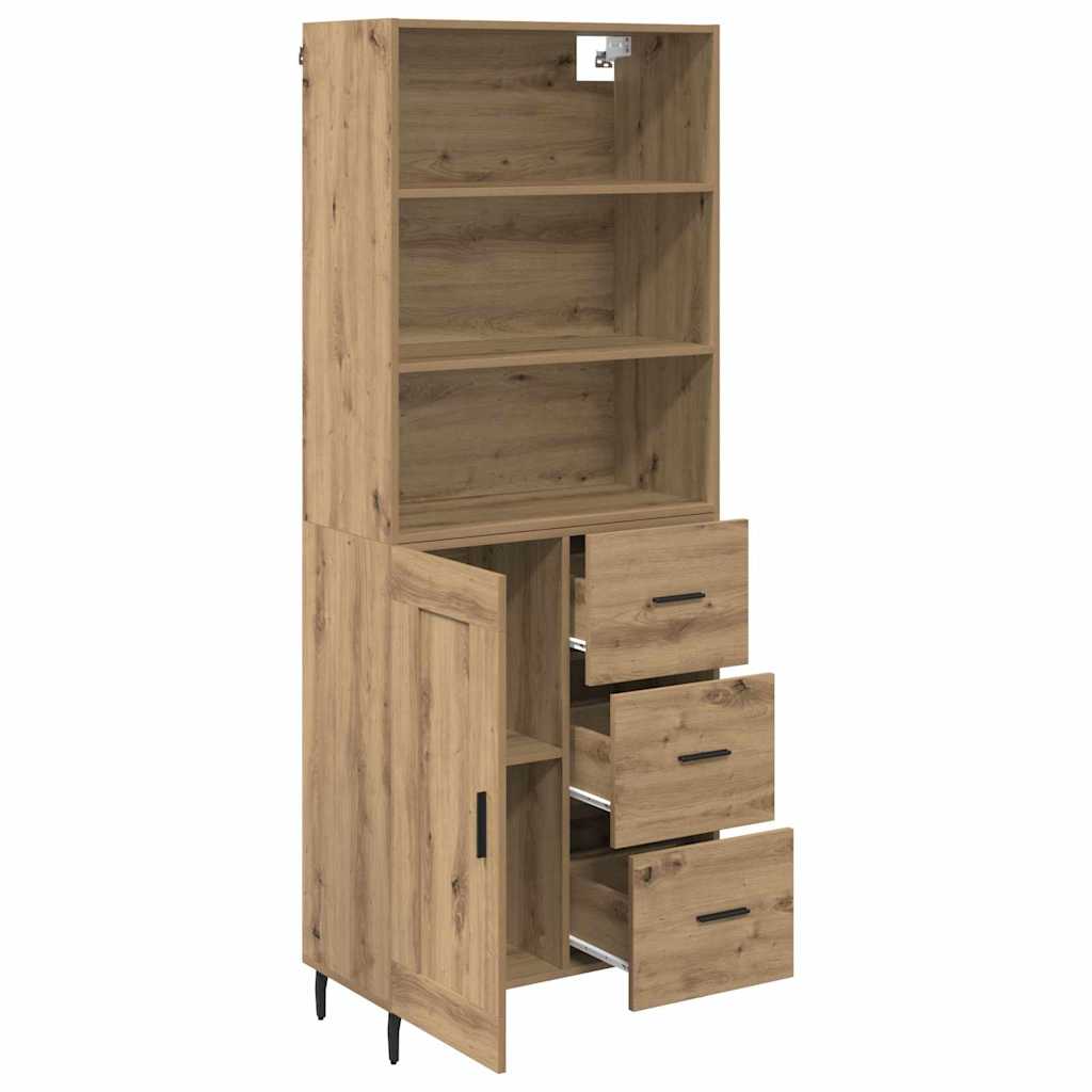 vidaXL Highboard with Drawer Artisan Oak 69.5 x 34 x 180 cm