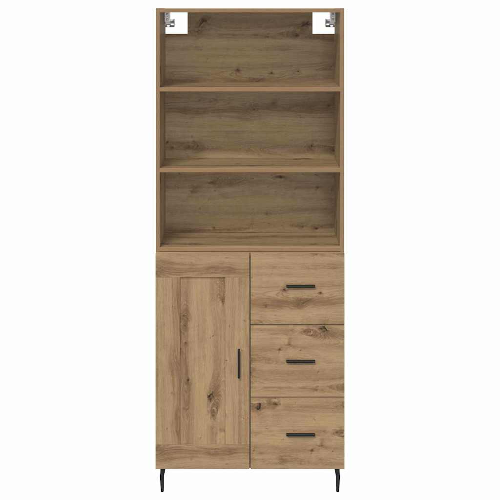vidaXL Highboard with Drawer Artisan Oak 69.5 x 34 x 180 cm