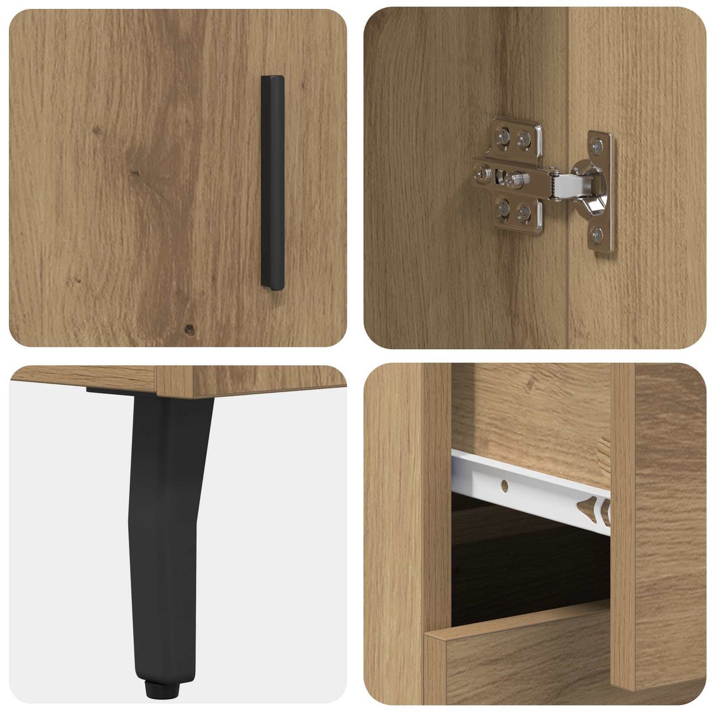 vidaXL Highboard 2 pcs Artisan Oak 69.5 x 34 x 180 cm Engineered Wood