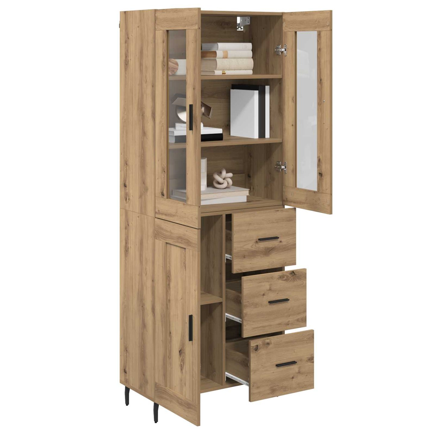 vidaXL Highboard 2 pcs Artisan Oak 69.5 x 34 x 180 cm Engineered Wood