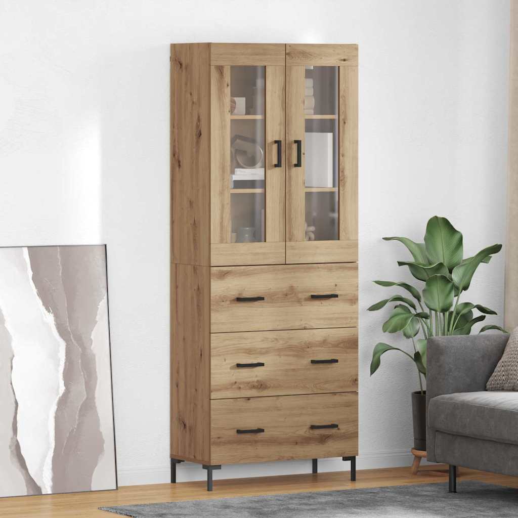 vidaXL Highboard 2 pcs Artisan Oak 69.5 x 34 x 180 cm Engineered Wood
