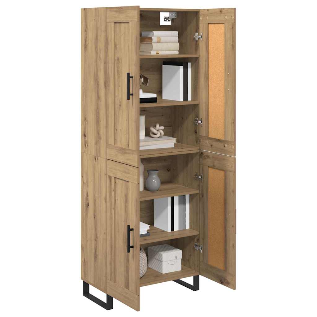 vidaXL Highboard Artisan Oak 69.5 x 34 x 180 cm Engineered Wood