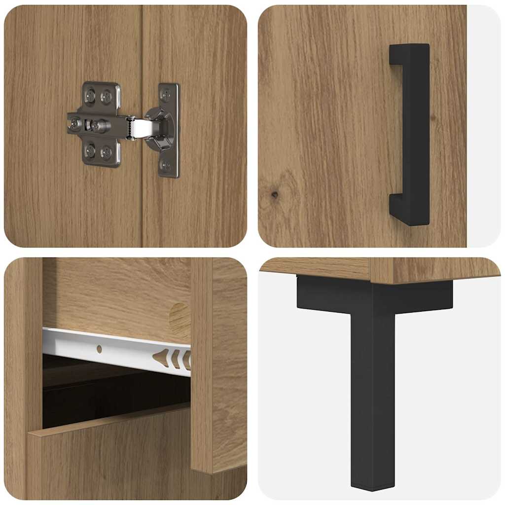 vidaXL Highboard 2 pcs Artisan Oak 69.5 x 34 x 180 cm Engineered Wood
