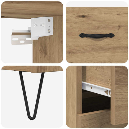 vidaXL Highboard with Drawer 2 pcs Artisan Oak Engineered Wood