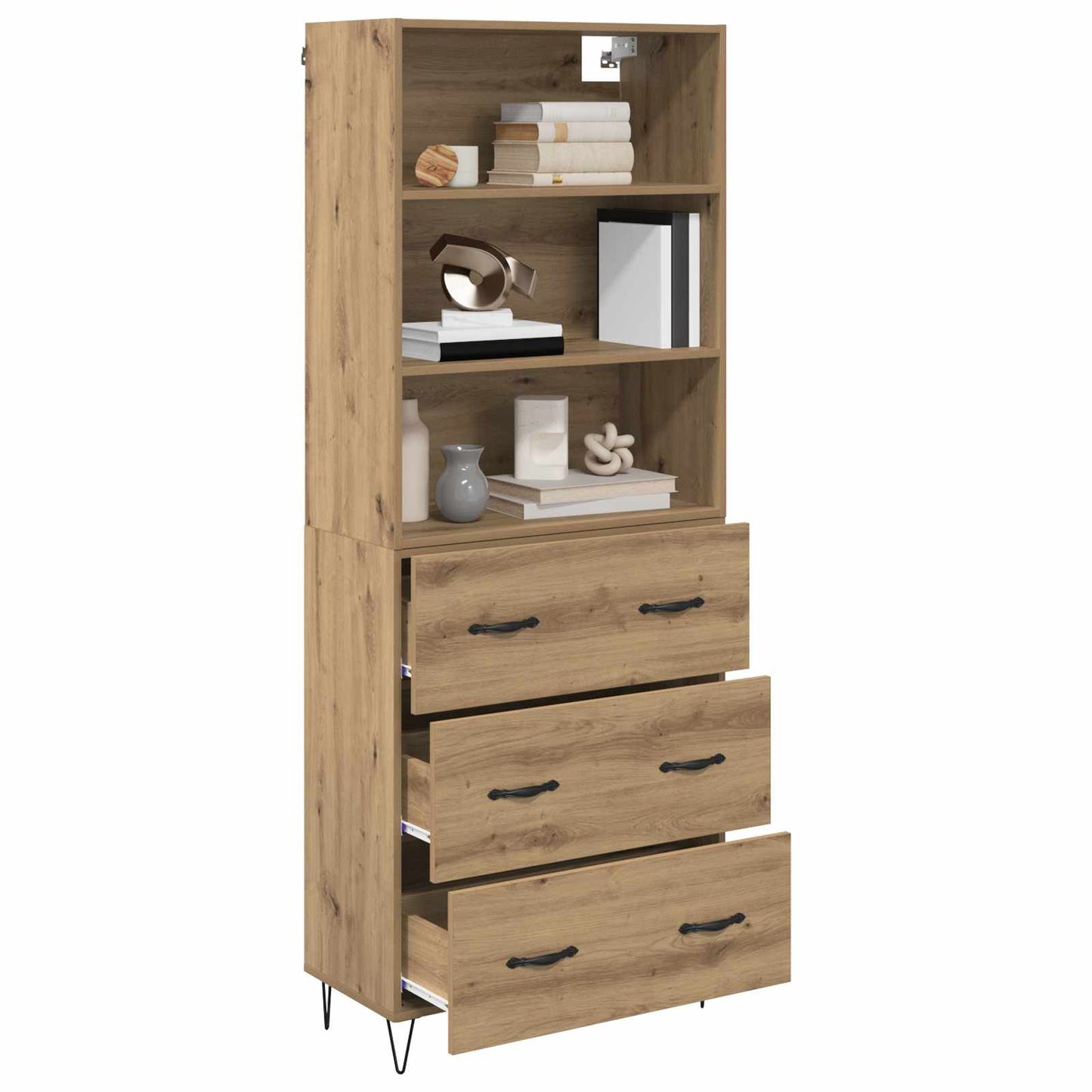 vidaXL Highboard with Drawer 2 pcs Artisan Oak Engineered Wood